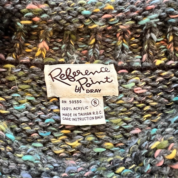 VINTAGE 80s Reference Point marled puff shoulder SWEATER - Picture 5 of 5